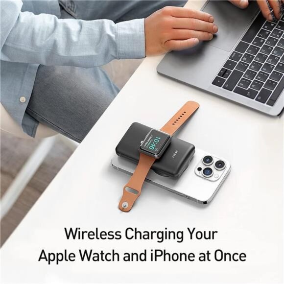 Magnetic Wireless Power Bank with iWatch Charger,10000mAh PD Fast Charging - Picture 2 of 7